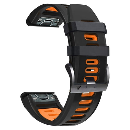 For Garmin Enduro 2 Sports Two-Color Silicone Watch Band(Black+Orange) by bashfashion