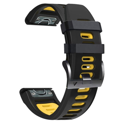 For Garmin Enduro 2 Sports Two-Color Silicone Watch Band(Black+Yellow) by bashfashion