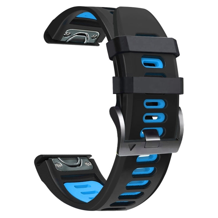 For Garmin Enduro 2 Sports Two-Color Silicone Watch Band(Black+Sky Blue) by bashfashion