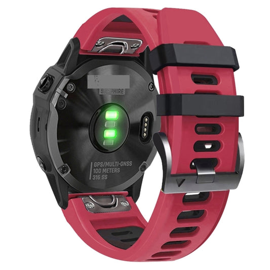 For Garmin Enduro 2 Sports Two-Color Silicone Watch Band(Red+Black) by bashfashion