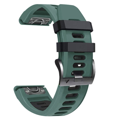 For Garmin Enduro 2 Sports Two-Color Silicone Watch Band(Army Green+Black) by bashfashion