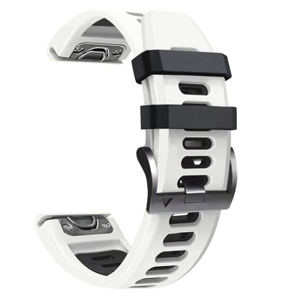 For Garmin Epix Pro 51mm Sports Two-Color Silicone Watch Band(White+Black) by bashfashion