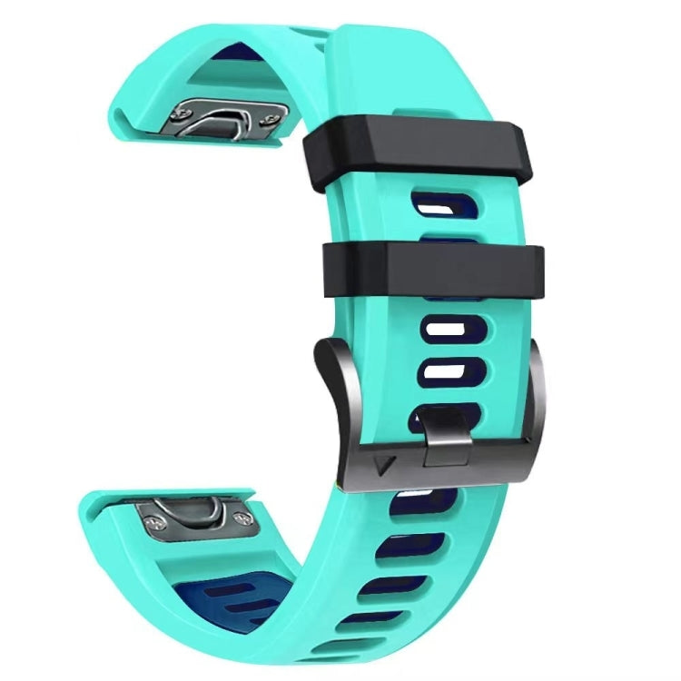 For Garmin Epix Pro 51mm Sports Two-Color Silicone Watch Band(Mint Green+Blue) by bashfashion