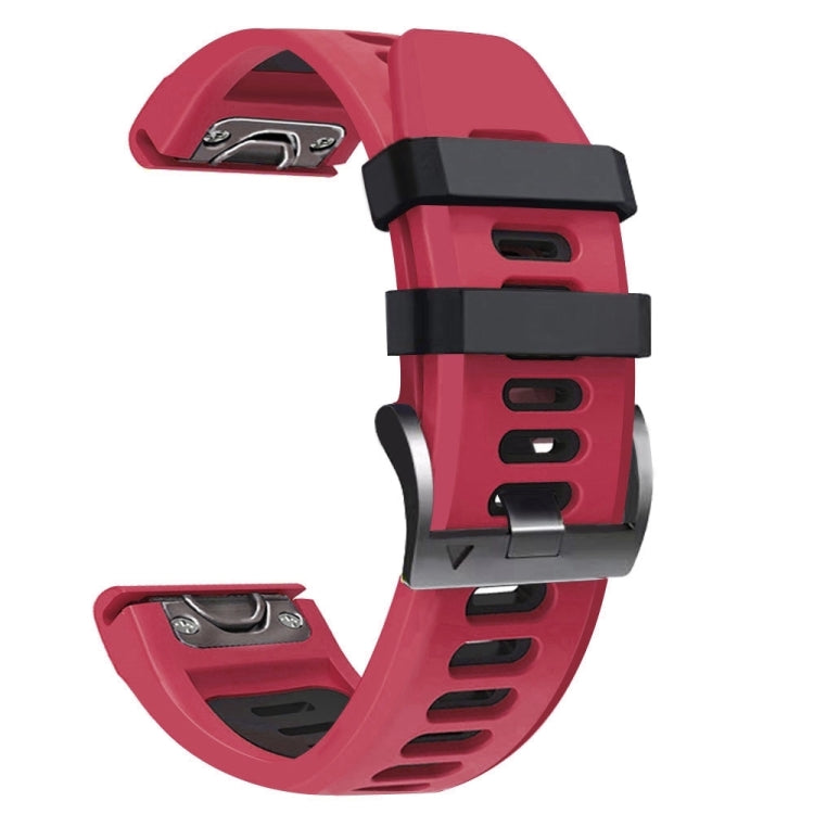 For Garmin Epix Pro 51mm Sports Two-Color Silicone Watch Band(Red+Black) by bashfashion