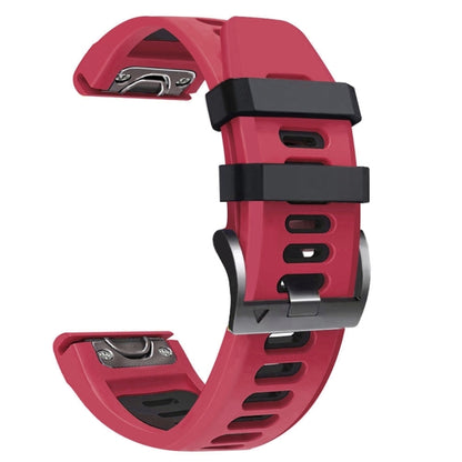 For Garmin Epix Pro 51mm Sports Two-Color Silicone Watch Band(Red+Black) by bashfashion
