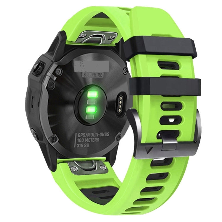 For Garmin Epix Pro 51mm Sports Two-Color Silicone Watch Band(Lime+Black) by bashfashion