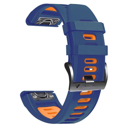 For Garmin Epix Pro 51mm Sports Two-Color Silicone Watch Band(Midnight Blue+Orange) by bashfashion