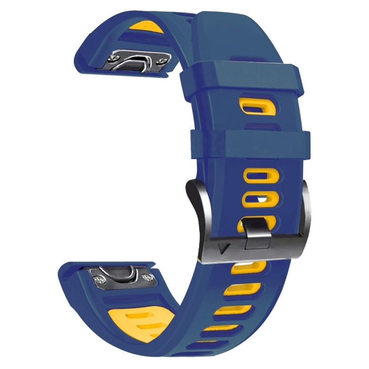 For Garmin Epix Pro 51mm Sports Two-Color Silicone Watch Band(Midnight Blue+Yellow) by bashfashion
