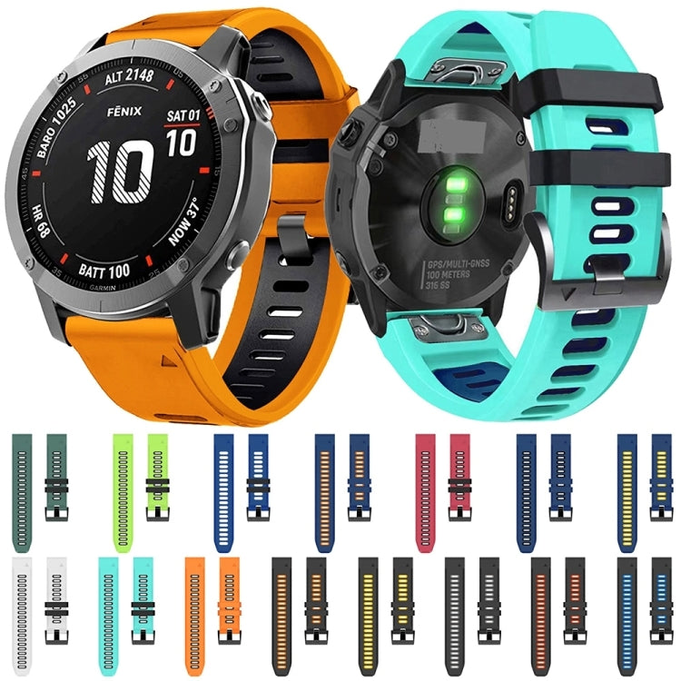 For Garmin Enduro 2 Sports Two-Color Silicone Watch Band(Black+Orange) by bashfashion
