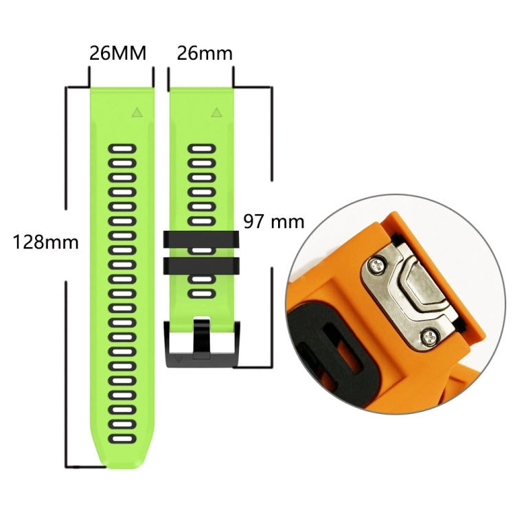 For Garmin Enduro 2 Sports Two-Color Silicone Watch Band(Black+Orange) by bashfashion