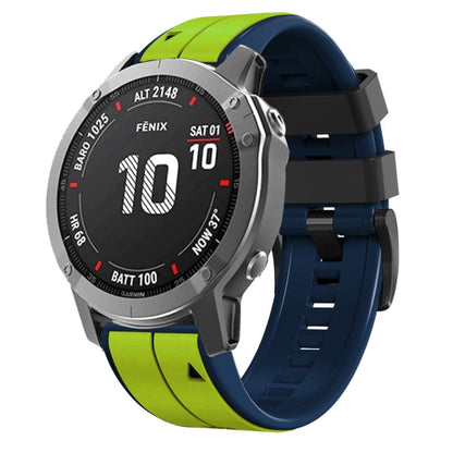 For Garmin Instinct 2 Solar Sports Two-Color Silicone Watch Band(Lime+Blue) by bashfashion