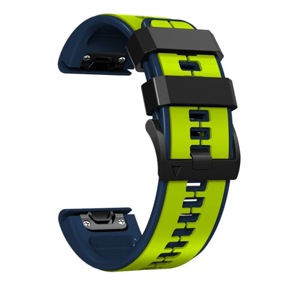 For Garmin Instinct 2 Solar Sports Two-Color Silicone Watch Band(Lime+Blue) by bashfashion