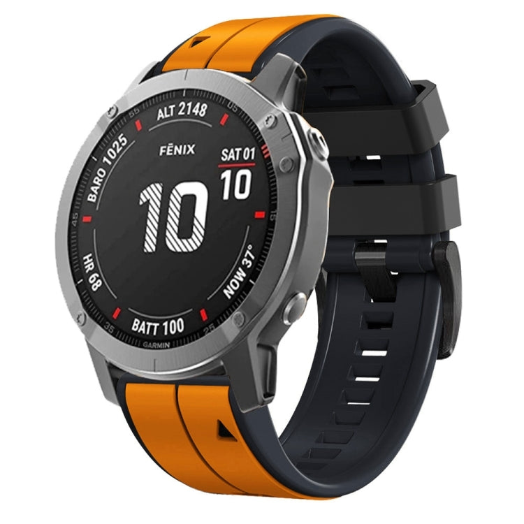 For Garmin Epix Pro 47mm Sports Two-Color Silicone Watch Band(Orange+Black) by bashfashion