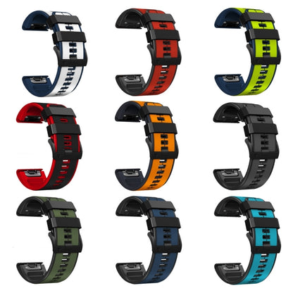 For Garmin Instinct 2 Solar Sports Two-Color Silicone Watch Band(Dark Blue+Black) by bashfashion