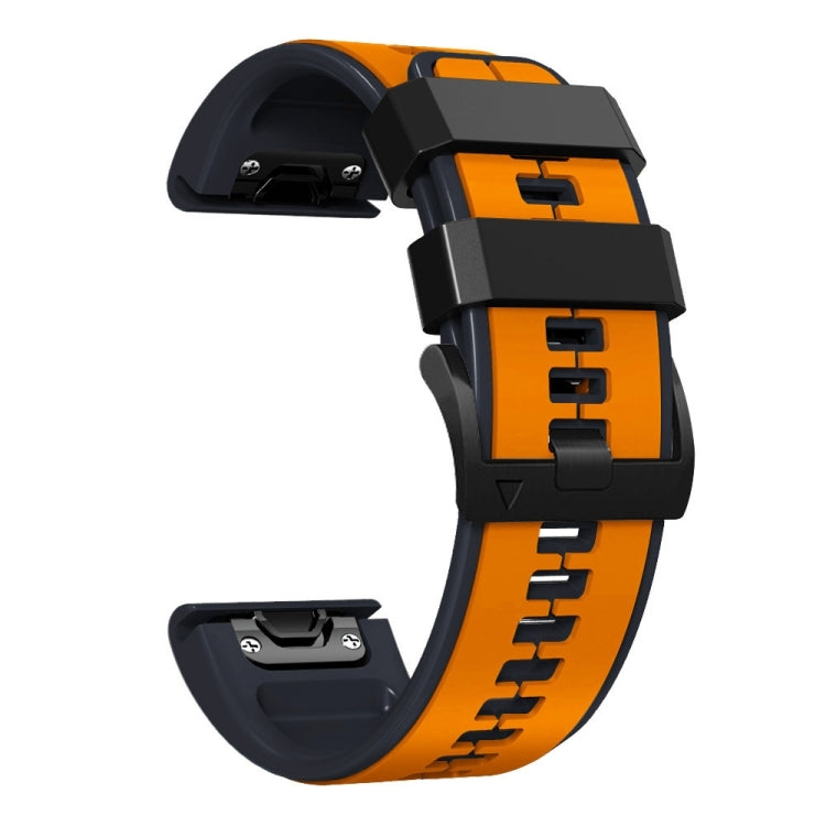 For Garmin Instinct 2X Solar Sports Two-Color Silicone Watch Band(Orange+Black) by bashfashion
