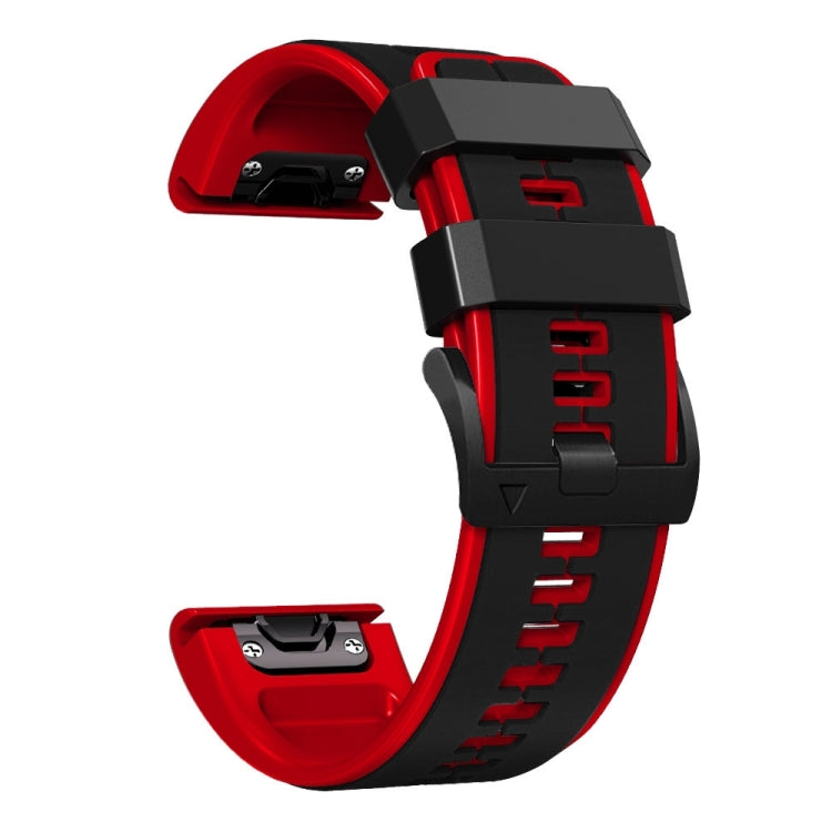 For Garmin Epix Pro 51mm Sports Two-Color Silicone Watch Band(Black+Red) by bashfashion