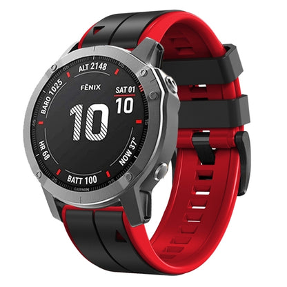 For Garmin Enduro 2 Sports Two-Color Silicone Watch Band(Black+Red) by bashfashion
