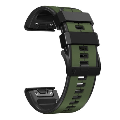 For Garmin Enduro 2 Sports Two-Color Silicone Watch Band(Army Green+Black) by bashfashion