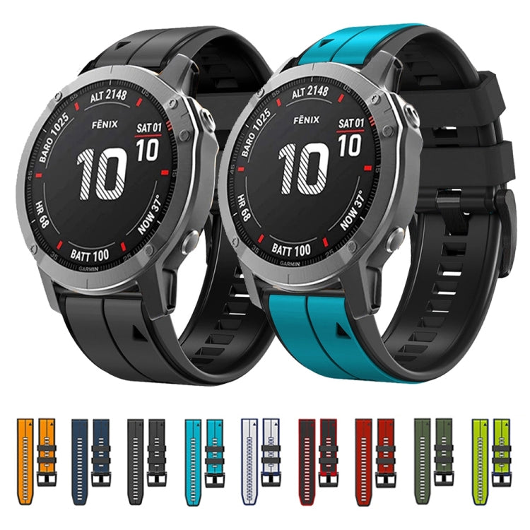 For Garmin Instinct 2X Solar Sports Two-Color Silicone Watch Band(Orange+Black) by bashfashion