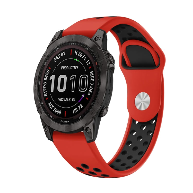 For Garmin Instinct 2 Solar Sports Breathable Silicone Watch Band(Red+Black) by bashfashion