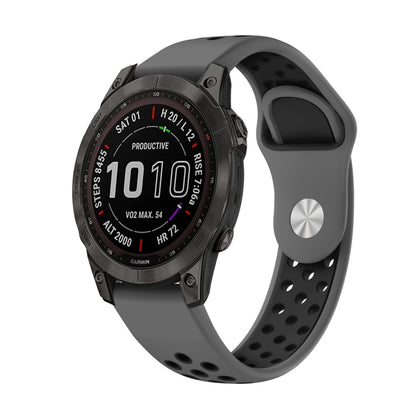For Garmin Instinct 2 Solar Sports Breathable Silicone Watch Band(Grey+Black) by bashfashion