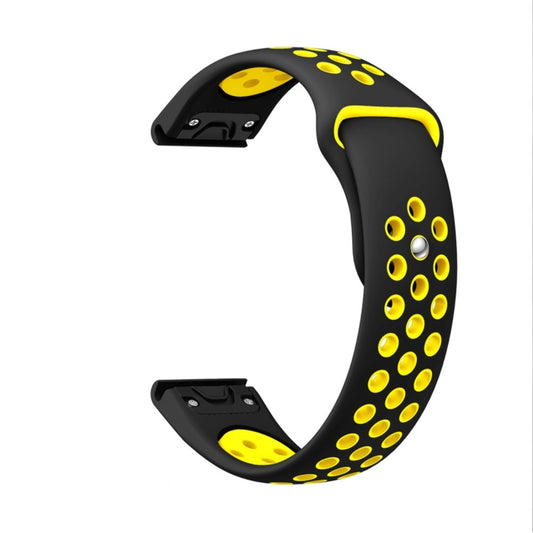 For Garmin Epix Pro 47mm Sports Breathable Silicone Watch Band(Black+Yellow) by bashfashion
