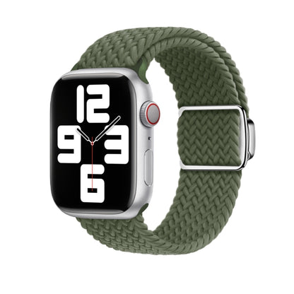 For Apple Watch Ultra 49mm Nylon Loop Magnetic Buckle Watch Band(Dark Olive) by bashfashion