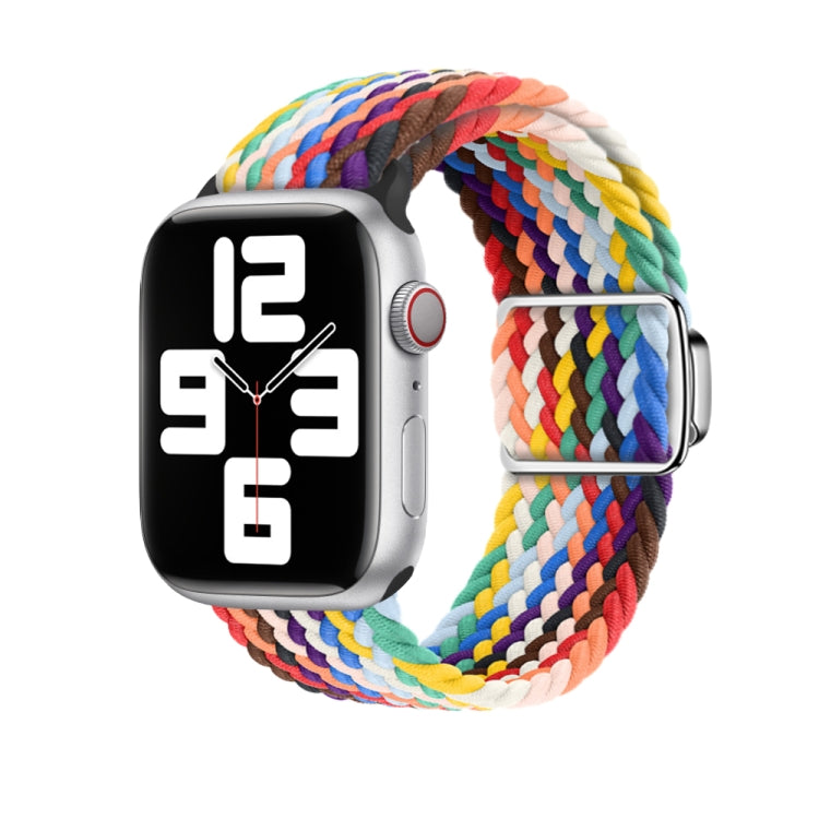 For Apple Watch Ultra 49mm Nylon Loop Magnetic Buckle Watch Band(Official Rainbow) by bashfashion