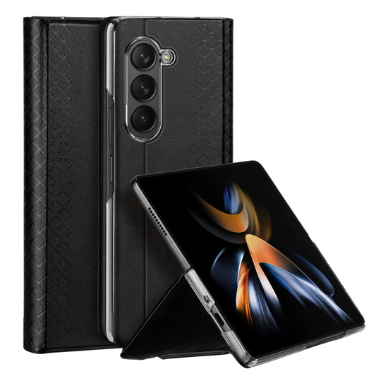 For Samsung Galaxy Z Fold5 5G DUX DUCIS Bril Series PU + TPU Phone Case(Black) by DUX DUCIS