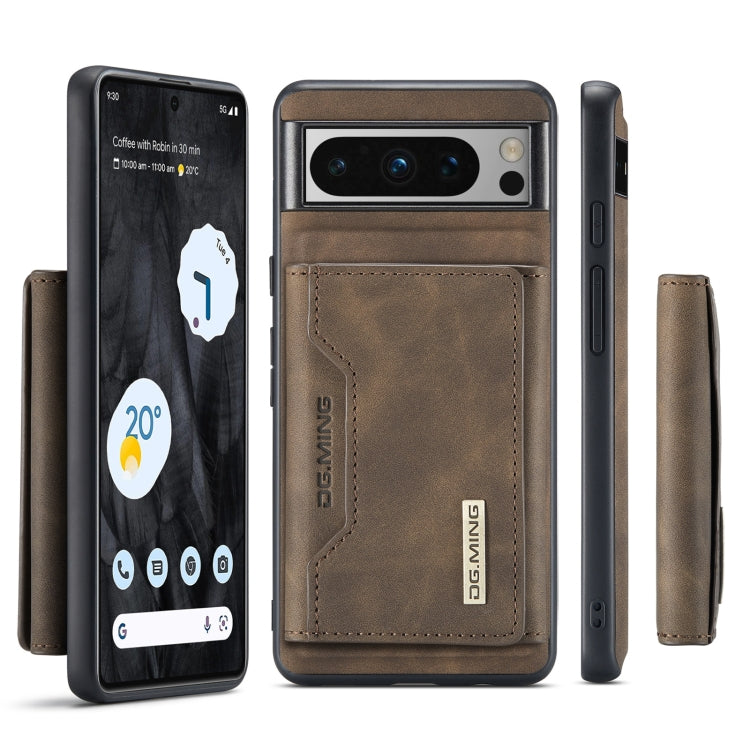 For Google Pixel 8 Pro DG.MING M2 Series 3-Fold Multi Card Bag + Magnetic Phone Case(Coffee) by DG.MING