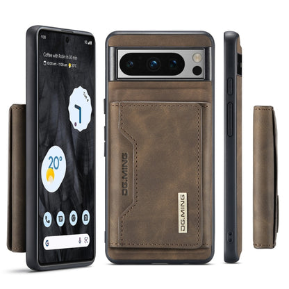 For Google Pixel 8 Pro DG.MING M2 Series 3-Fold Multi Card Bag + Magnetic Phone Case(Coffee) by DG.MING