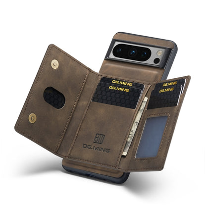 For Google Pixel 8 Pro DG.MING M2 Series 3-Fold Multi Card Bag + Magnetic Phone Case(Coffee) by DG.MING