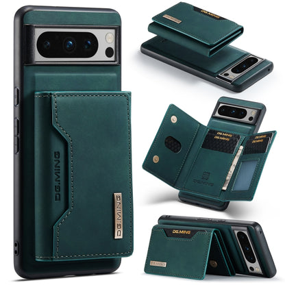 For Google Pixel 8 Pro DG.MING M2 Series 3-Fold Multi Card Bag + Magnetic Phone Case(Green) by DG.MING