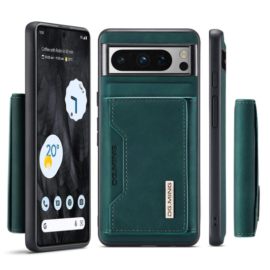 For Google Pixel 8 Pro DG.MING M2 Series 3-Fold Multi Card Bag + Magnetic Phone Case(Green) by DG.MING