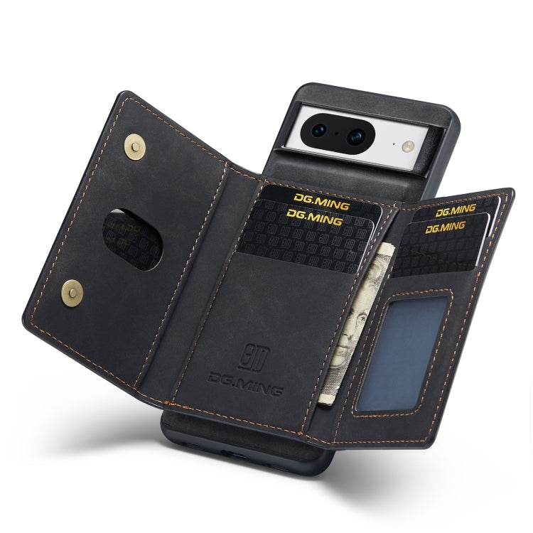 For Google Pixel 8 DG.MING M2 Series 3-Fold Multi Card Bag + Magnetic Phone Case(Black) by DG.MING