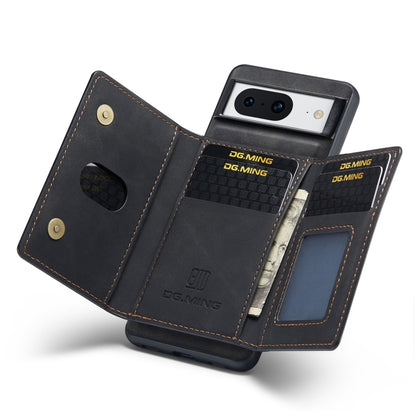 For Google Pixel 8 DG.MING M2 Series 3-Fold Multi Card Bag + Magnetic Phone Case(Black) by DG.MING