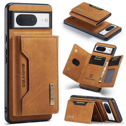 For Google Pixel 8 DG.MING M2 Series 3-Fold Multi Card Bag + Magnetic Phone Case(Brown) by DG.MING