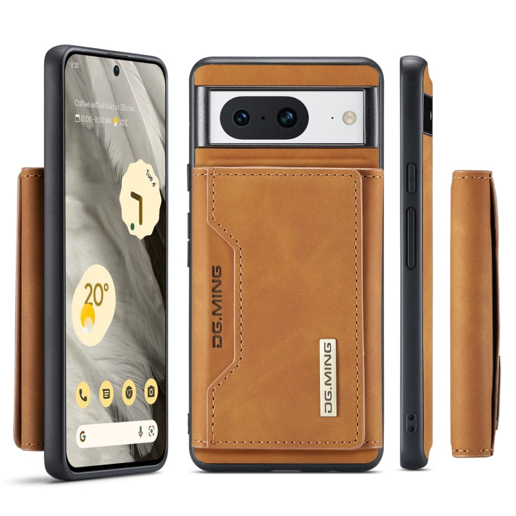 For Google Pixel 8 DG.MING M2 Series 3-Fold Multi Card Bag + Magnetic Phone Case(Brown) by DG.MING