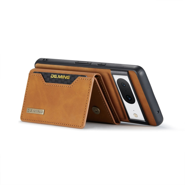 For Google Pixel 8 DG.MING M2 Series 3-Fold Multi Card Bag + Magnetic Phone Case(Brown) by DG.MING