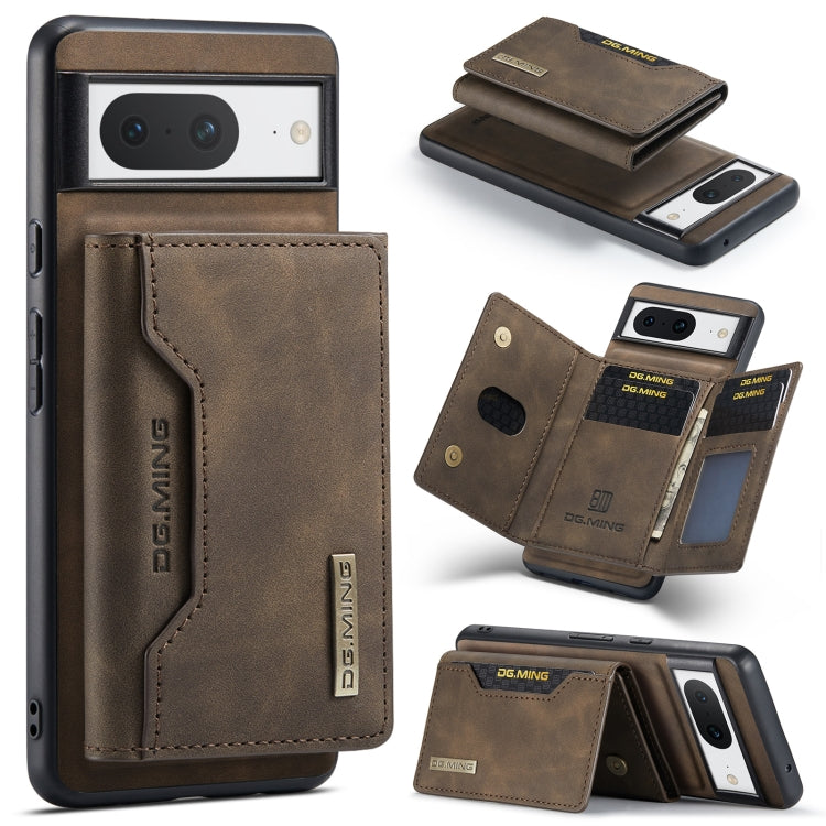 For Google Pixel 8 DG.MING M2 Series 3-Fold Multi Card Bag + Magnetic Phone Case(Coffee) by DG.MING
