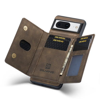 For Google Pixel 8 DG.MING M2 Series 3-Fold Multi Card Bag + Magnetic Phone Case(Coffee) by DG.MING