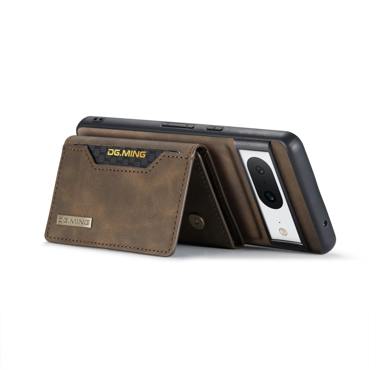 For Google Pixel 8 DG.MING M2 Series 3-Fold Multi Card Bag + Magnetic Phone Case(Coffee) by DG.MING