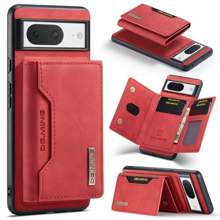 For Google Pixel 8 DG.MING M2 Series 3-Fold Multi Card Bag + Magnetic Phone Case(Red) by DG.MING