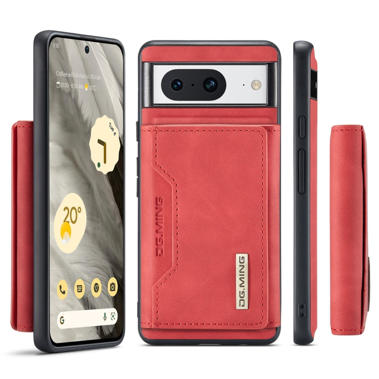 For Google Pixel 8 DG.MING M2 Series 3-Fold Multi Card Bag + Magnetic Phone Case(Red) by DG.MING