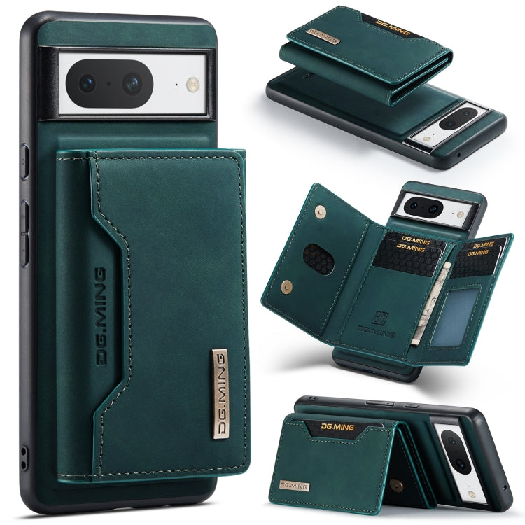 For Google Pixel 8 DG.MING M2 Series 3-Fold Multi Card Bag + Magnetic Phone Case(Green) by DG.MING