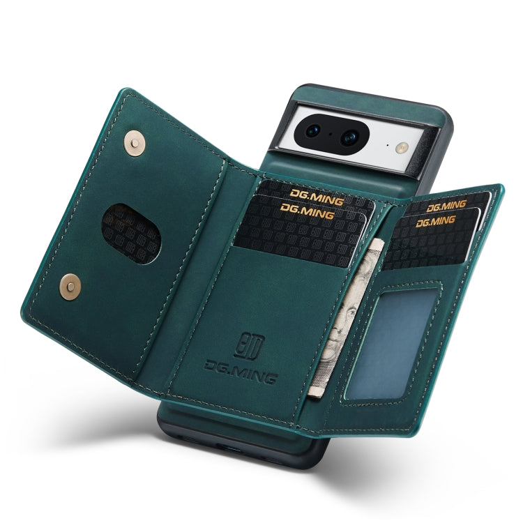 For Google Pixel 8 DG.MING M2 Series 3-Fold Multi Card Bag + Magnetic Phone Case(Green) by DG.MING