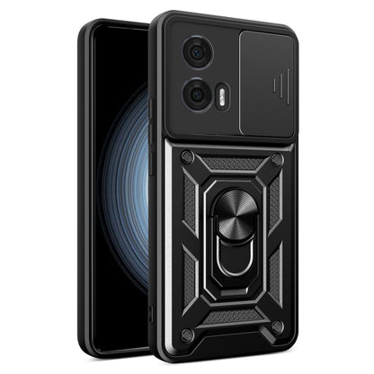 For Motorola Edge 50 Fusion Sliding Camera Cover Design TPU+PC Phone Case(Black) by bashfashion