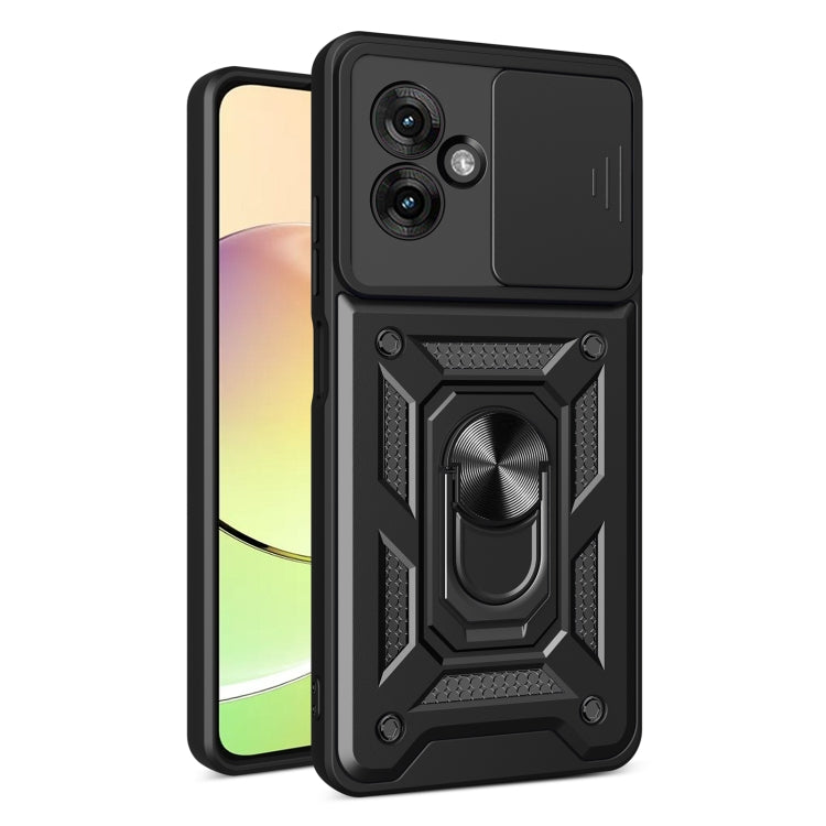 For Motorola Moto G55 Sliding Camera Cover Design TPU+PC Phone Case(Black) by bashfashion