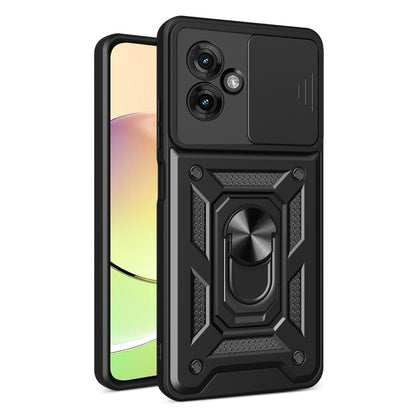 For Motorola Moto G55 Sliding Camera Cover Design TPU+PC Phone Case(Black) by bashfashion