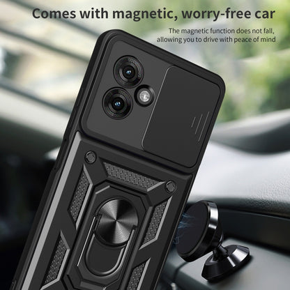 For Motorola Moto G55 Sliding Camera Cover Design TPU+PC Phone Case(Black) by bashfashion